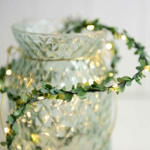 2/3/5/10M Leaf Garland Holiday Lamp AA Battery Operate Copper LED Fairy String Lights For Christmas Wedding Party Art Decor
