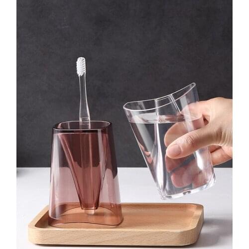 Transparent couple mouthwash cups simple dual-use toothbrushing cups net red wash cups plastic plastic toothbrush cups