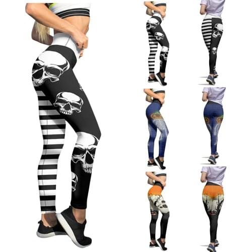 Yoga Pants Halloween Print High Waist Trainer Women Sports Leggings Gym Tights Running Trouser Fitness Workout Pants 2022