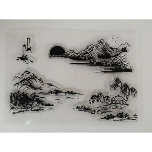 Silicone Seals Roller Stamp for DIY Scrapbooking Photo Album / Landscape Painting Transparent Clear Stamps / Card Making