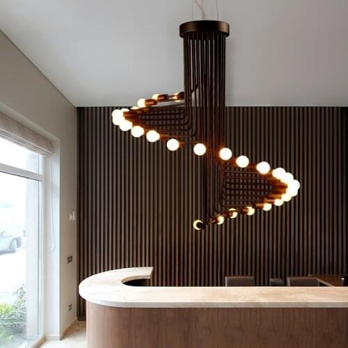 Modern design led chandelier living room lighting Nordic Bar Cafe dining room lamp pendant retro decorative Chandelier