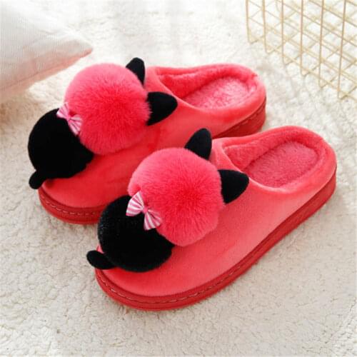 Women Slippers Cute Cartoon Cat Women Warm Slippers Female Slipper Indoor Home Shoes Ladies Soft Comfort House Shoe