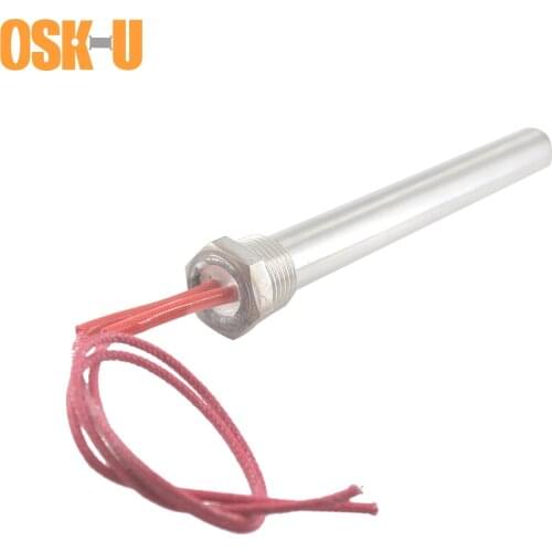 Tubular Cartridge Heating Element 3/4" Thread 20mm Tube Diameter 220V Electric Cartridge Heater Element 0.3/0.5/1/1.5/2KW