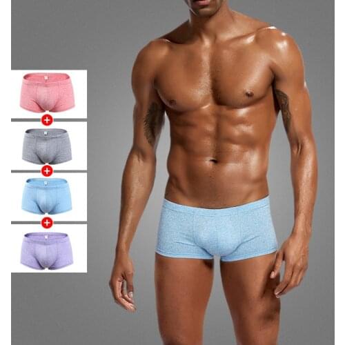 Pinky Senson mens brief mens panties colored cotton low waist sexy large size close-up flat-angle panties underwear underwear