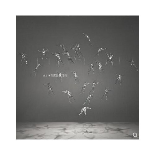 Creative human spirit glass hotel sand table art museum window display shop decoration studio art chandelier