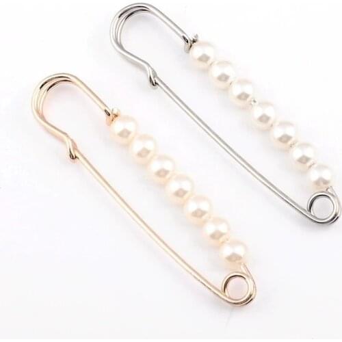 European and American Style Jewelry, Big Pearl, One Word Brooch, Big Brooch, Exquisite Silk Scarf Buckle, Clothing Corsage