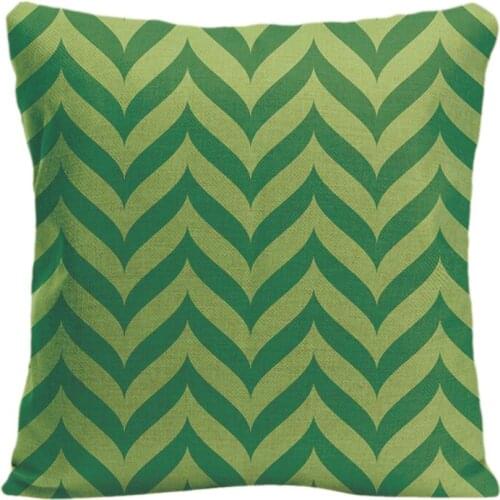 Green Wave Stripes Throw Pillow Case Decorative Cotton Linen Pillowcases Customize Gift By Lvsure