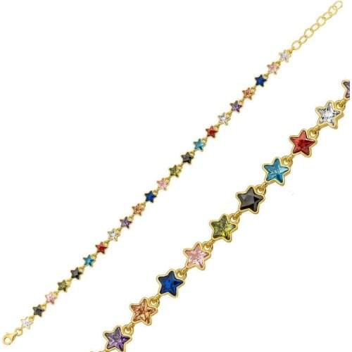 Silverlina Silver Gold Color Star Women 'S Bracelet