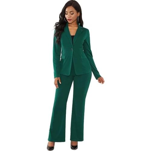 Solid Color Two Piece Set Slim Elegant Office Suit Business Wear 2021 Autumn And Winter Womens Clothing Sexy Two Piece Suit