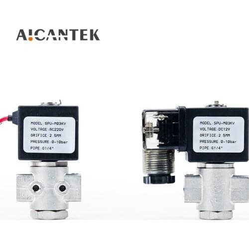 1/4" Normally Open Stainless Steel Body 2 Way Solenoid Valve DN8 AC220V DC12V DC24V AC110V For Water/Air/Oil/Gas
