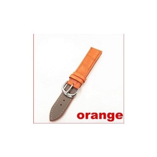 1PCS 19MM High quality genuine leather watch band wrist watch strap red ,blue,orange,green,purple,pink 6 color available-WBGL275