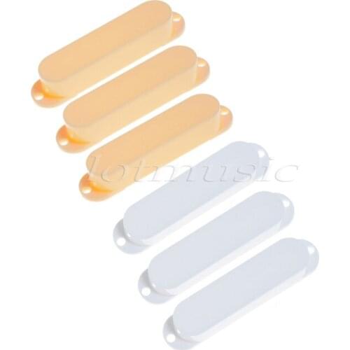 2Sets Cream And White Closed Solid SSS Single Coil Pickup Cover Case Plastic for FD Guitar Replacement