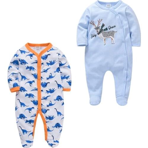 2pcs newborn baby boys rompers animals cartoon jumper one piece ropa para bebe nino infant girl jumpsuit overalls bebe fille