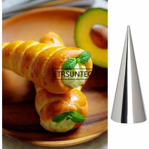 200pcs Stainless Steel Baking Cones Horn Roll Moulds Spiral Croissants Molds Cream Horn Cake Baking Mold Tool