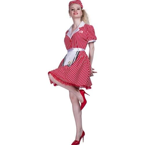 2021 Women Dirndl Dress Maid Outfit Waiter Red Plaid Clothes with Apron German Oktoberfest Bavarian Beer Carnival Fancy Costume