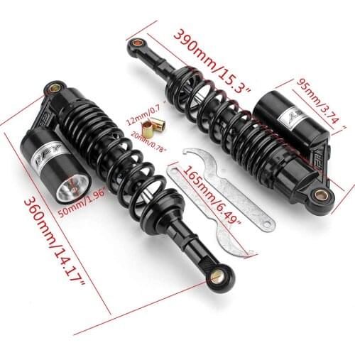 2X 14inch 360mm Universal Motorcycle Rear Air Shock Absorber Suspension For Honda Yamaha Suzuki Kawasaki ATV Dirt Bike Kart