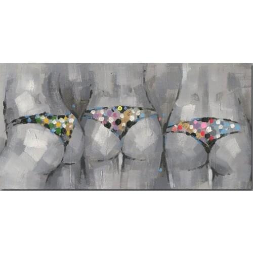 MUTU Abstract Three Grey Hips Oil Canvas Painting Poster Print Big Wall Art Picture For Living Room No Frame Modern Home Decor