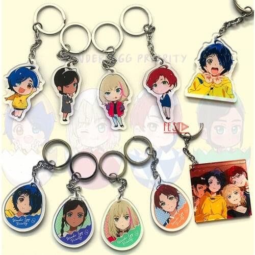 Wonder Egg Priority Keychain Ai Ohto Rika Kawai Momoe Sawaki Neiru Aonuma Cosplay Braided Key Chain Key Ring Anime Accessories