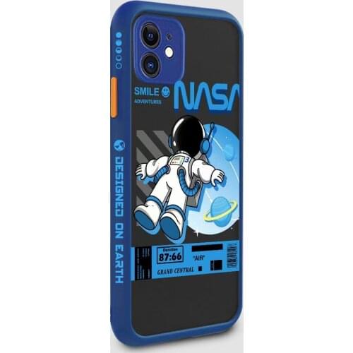 10Pcs/Funny Cartoon Astronaut Phone Case For iPhone 12Mini 11 Pro XS MAX X XR SE2020 8 7 6Plus Transparent Hard Cover Fundas