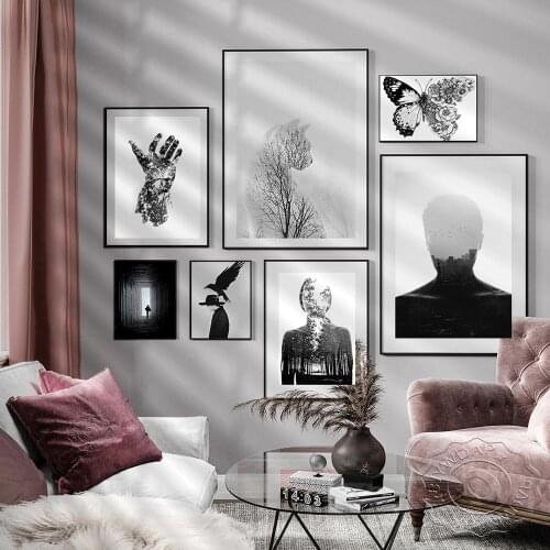 Black White Fashion Poster Street Landscape Print Wall Art Abstract Canvas Painting Photography Modern Room Decoration Picture