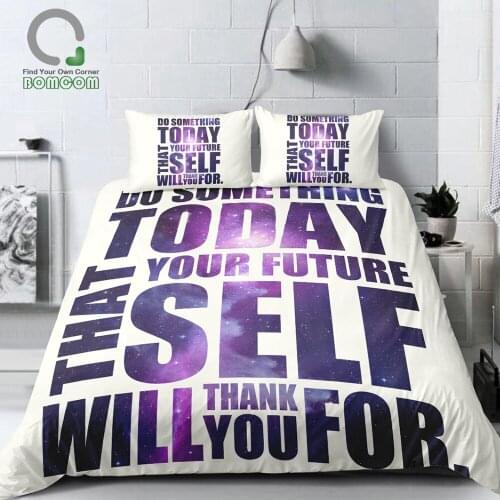 BOMCOM 3D Digital Printing Inspirational Encouraging Quote Do It Today Thank Yourself in the Future Duvet Cover Sets