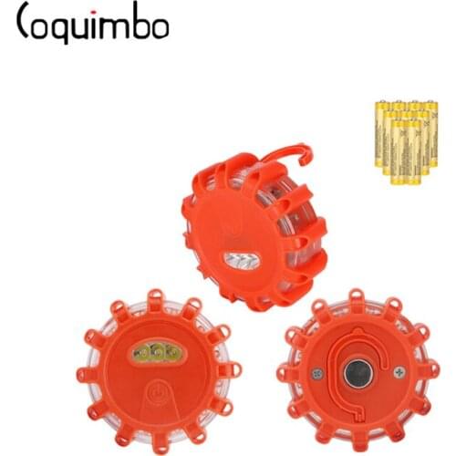 Coquimbo LED Car Light Road Safety Flare Magnet Red Flashing Warning Lights Roadside Emergency Disc Beacon For Car Truck Boat