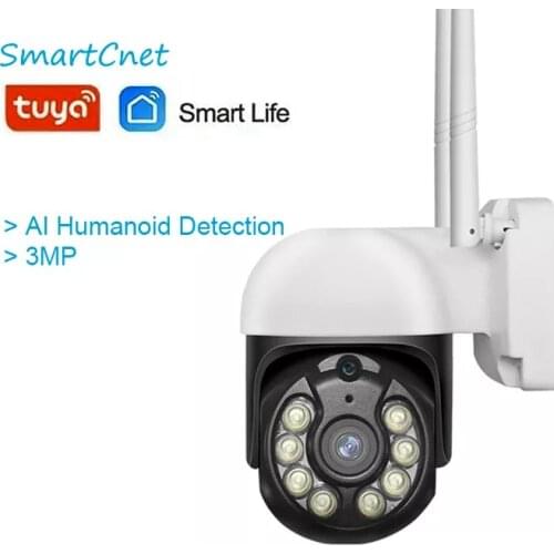 Tuya Smart HD Security CCTV IP Wifi Camera Outdoor Securite Life Google Home Alexa PTZ AI 3MP P2P Auto Tracking Wifi Cameras