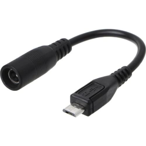 5.5x2.1mm DC Power Plug Waterproof Jacket Female To Micro USB Male Adapter Cable