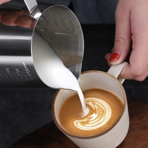 New Stainless Steel Milk Frothing Jug Thick Coffee Milk Foamer Mugs Italian Latte Art Jug Milk Pitcher Frother Cup 350/550/900Ml