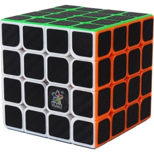 YuXin Carbon Fiber 4x4x4 Children Adult Puzzle Cubes Professional Game Speed Smooth Education Exercise Brain Toy Gift