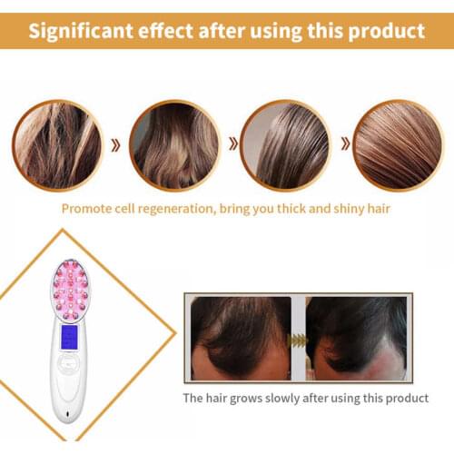 Elecreic Hair Growth Comb Photon Light Therapy Anti Hair Loss Massager Hair Regrowth Comb Hair Scalp Massage Brush Head Massager