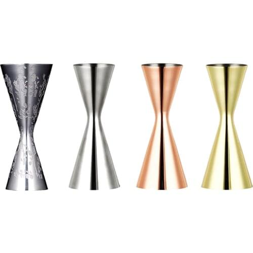Integrated-Style Jigger Double Cocktail Jigger Bar Measure with Etched Pattern Bar Tools
