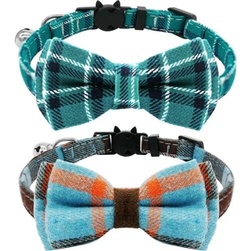 Cat Collar Breakaway with Cute Bow Tie and Bell for Kitty and Some Puppies, Adjustable from 7.8-10.5 Inch