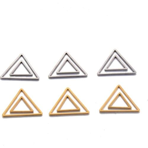 10Pcs / 1Lot Stainless Steel Gold-Plated Teardrop Earrings Connector Pentagram Pendant DIY For Jewelry Making Accessories