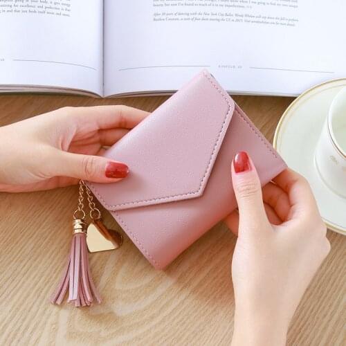 Factory direct womens wallets female tassel pendant litchi wallet card cash purse women luxury PU Solid bags
