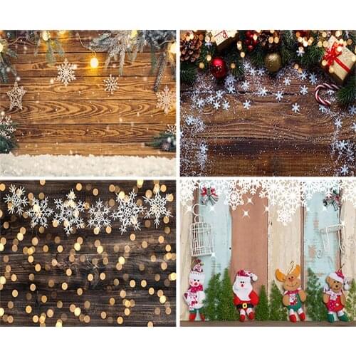 Christmas Wooden Board Photography Background Snowflake Gift Children Party Birthday Decoration Props Banner For Photo Studio