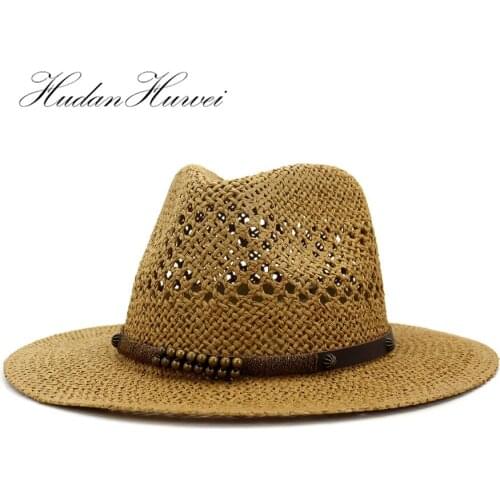 2020 New Summer Men Women Outdoor Travel Sun Protection Sunbonnet New Style Hand-Woven Jazz Hat Caps