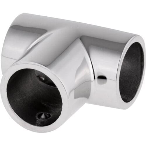 Marine Boat Hand Rail Fitting Stainless Steel 90 Degree Stanchion 3 Way Elbow for 1 inch Tube