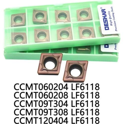 10 Pcs CCMT060204 LF6118 CCMT120404 CCMT09T304 DESKAR CNC turning tool insert carbide inserts for stainless steel