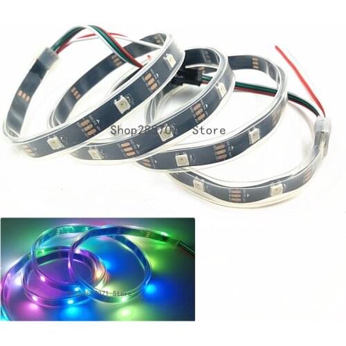 DC5V WS2812B 1m 30 leds/m Smart led pixel strip,Black PCB,WS2812 IC;WS2812B/M,IP67