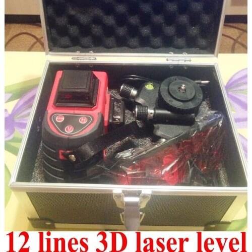 Laser Level 12Lines 3D Self-Leveling 360 Horizontal Vertical Cross Super Powerful Red Laser Beam Line for Indoor Outdoor