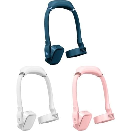 Hands-free Neck Band Fan Summer Adjustable Hanging Neck Fan Mini Portable Bladeless USB Small Fan sports fan lazy fan