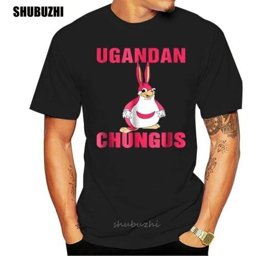 Ugandan Chungus Big Chungus Meme Funny Black T-Shirt S-3Xl Bodybuilding Tee Shirt fashion t-shirt men cotton brand teeshirt