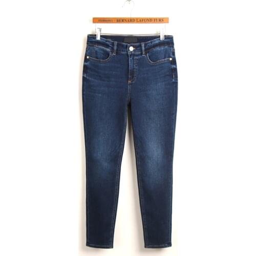 Plus size spring women fashion water wash high waist pencil style casual jeans female trendy comfortable cotton denim pants