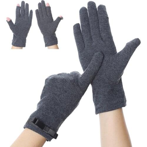 Autumn Winter Warm Gloves Women Elastic Fingerless Mittens 2019 New Half Finger Stretch Soft Warm Solid Touch Screen Gloves