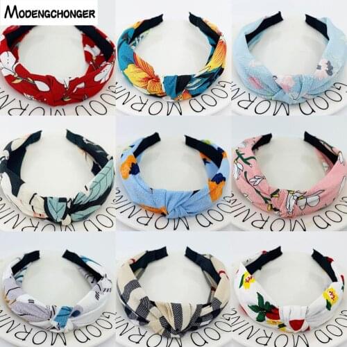 New Fashion Head Hoop Top Knot Hairband Turban Bohemia Hair Bezel Headband For Women Girl Printing Headdress Hair Accessories