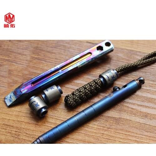 1PCS Titanium Alloy Mood EDC Umbrella Rope Knife Bead Multifunctional Tool Accessories Keychain Pendant Zipper Head Pendant