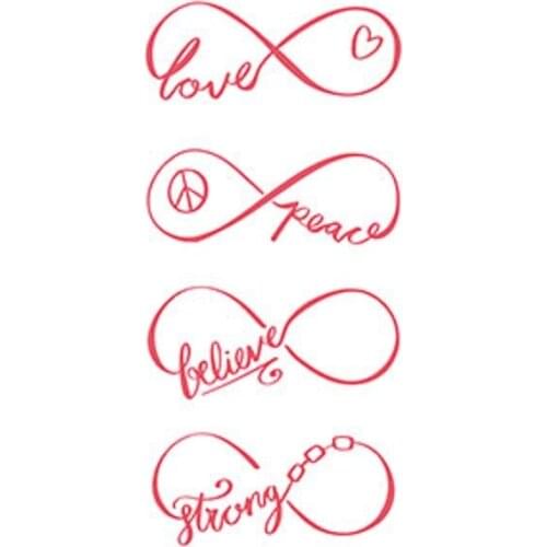 120MM×60MM Peace Symbol Pink Unlimited Symbol Waterproof Simulation Tattoo Tattoo Sticker