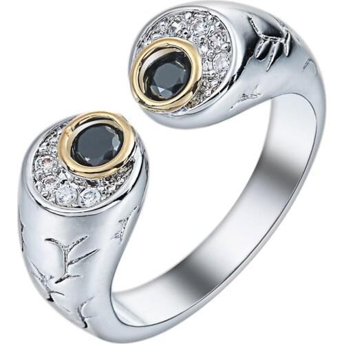 2017 Unique Micro Black Zircon Pave Setting Finger Ring jewelry gift Party Elegant Fashion cute rings for men