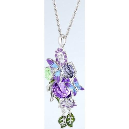 2019 New Design Purple Butterfly Fit Pendant For Necklace Fashion Jewelry Trendy necklaces pendants Jewelry